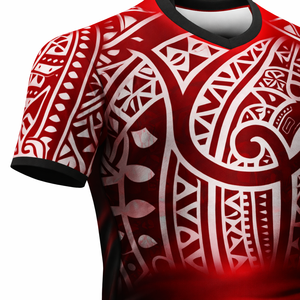 <b>Hot</b> Selling <b>Red</b> Soccer Jersey Set Custom Short Sleeve Outdoor Printed Mesh Quick Dry Breathable Men Polyester Crew neck - Product Image 5