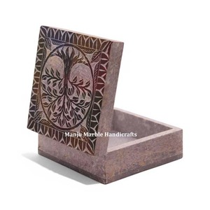Best Attractive <b>Red</b> Carved Soapstone Rectangular Shape Stone Material Home Decoration Gift Item Jewelry <b>Boxes</b> Gifts Item - Product Image 3