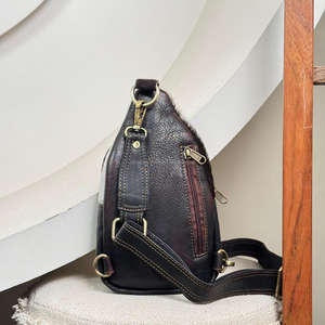Bolso de pecho de cuero de vaca genuino personalizado de High Street para Unisex de gran capacidad bandolera riñonera de viaje bolso de compras - Product Image 5