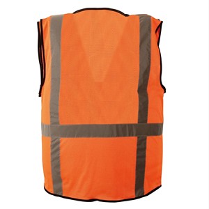 Premium Fluorescent Yellow Reflective ANSI Class 2 Waterproof Safety Vest Hi-Vis Construction Industrial Workwear Zipper Pockets - Product Image 3