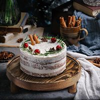 Ensemble de 3 supports de présentation ronds en bois blanc, plateaux sur pied pour plantes, bougies, décoration de comptoir de cuisine, vente en gros