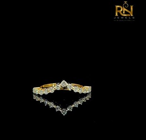 V Shaped Chevron Lab Grown Diamond Tiara Band Solid Gold Nesting <b>Stacking</b> <b>Ring</b> Enhancer OEM ODM Wholesale B2B Supply - Product Image 4