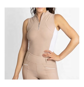 Camisas de espectáculo de equitación para mujer al por mayor, manga sin rendimiento de equitación, capa base, ropa ecuestre - Product Image 1