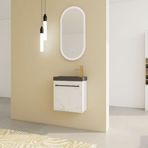 20\" Wall Mounted Floating <b>Bathroom</b> <b>Vanity</b> with Resin Sink and Soft-Close Cabinet Door - Product Image 2