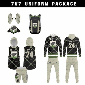 ชุดยูนิฟอร์มอเมริกันฟุตบอลแบบซับลิเมชั่น 7x7 ออกแบบทีมได้เอง (ผ้าสแปนเด็กซ์/โพลีเอสเตอร์)-ต้านเชื้อแบคทีเรีย ระบายอากาศ แห้งเร็ว ด้านหน้า - Product Image 2