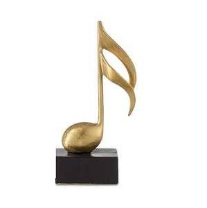 Escultura moderna y sencilla de nota musical dorada, artesanía de resina, figura de lujo con símbolo musical para decoración de escritorio en el hogar u oficina. - Product Image 1