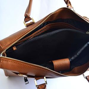 Maletín de Cuero Genuino al por Mayor para Hombre y Mujer, Color Beige, Gran Capacidad, Resistente, para Portátil, Bolso de Diseño, Logotipo Personalizado, OEM - Product Image 4