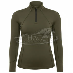 Haut de performance équestre à manches longues en maille respirante pour femme – Sous-couche d'équitation pour l'entraînement - Product Image 1