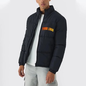 Custom Luxury Cotton Filled Waterproof <b>Canvas</b> Winter Front Logo Casual Zipper Hooded Standard Outdoor Bomber <b>Jacket</b> for <b>Men</b> - Product Image 1