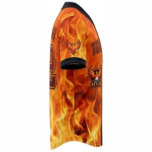 Camiseta de Béisbol para Hombre SIALKOT Blaze de Alta Calidad, Sublimada con Estampado de Fuego, Manga Corta, Corte Regular, Transpirable, de Poliéster, para Toda Temporada - Product Image 3