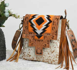 Nuevo estilo, bolso de cuero de estilo occidental con herramientas aztecas occidentales, bolso de mano vintage multicolor, correa de cuero con herramientas elegantes para mujer - Product Image 5