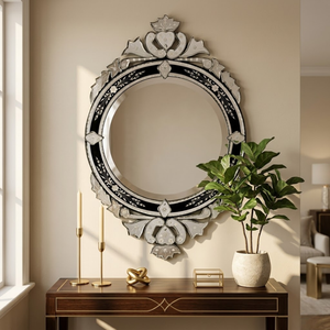 Miroir mural décoratif baroque vénitien orné |   Miroir en verre vintage antique de luxe pour le salon, la chambre à coucher, la décoration de la maison - Product Image 5