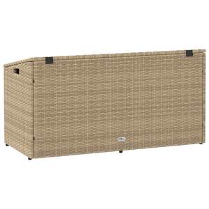 Caja de Almacenamiento Mediana para Jardín en Ratán Sintético PE Beige y Acero con Recubrimiento en Polvo - Product Image 6