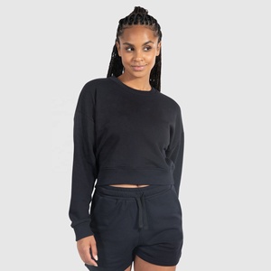 Women's Custom Screen Print Cotton Pullover Oversized Sweatshirt Drop Shoulder Winter Crop <b>Top</b> Crew Neck <b>Sweats</b> Women - Product Image 1