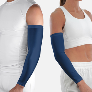 Manga de compresión de manga larga, color azul marino, poliéster, UPF50+, ropa deportiva - Product Image 3