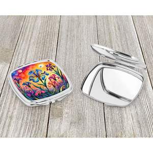 Coloré Iris Compact Voyage Maquillage Miroir Décoratif Pliant Poche Miroir pour Femmes et Filles Cadeau - Product Image 3