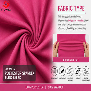 Mono Deportivo Ajustado Sin Mangas de Cuello Alto Rosa para Mujer de Stonex Enterprises con Cremallera Falsa y Aberturas Laterales - Product Image 6