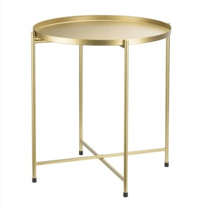 Mesa de centro moderna nórdica con tapa de cristal dorado asequible, muebles para sala de estar, muebles para el hogar - Product Image 6