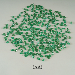 Émeraude naturelle (bonne couleur) 6x4mm, taille poire, pierres précieuses en vrac pour la création de bijoux - Product Image 1