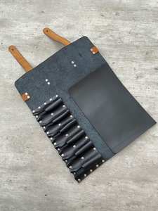 Sac de Rangement Enroulable pour Couteaux de Chef en Cuir Véritable de Vache, Style Vintage, Durable, Personnalisable, Vente en Gros Usine, pour Hommes, Support OEM, LKR-0241 - Product Image 5