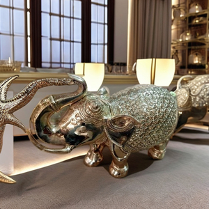 Polished Brass <b>Elephant</b> Tableware-Father's Day <b>Gift</b> - Product Image 2