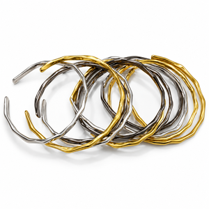 Brazalete de latón dorado antiguo con patrón tribal grabado, brazalete abierto, joyería al por mayor, fabricante y proveedor - Product Image 5