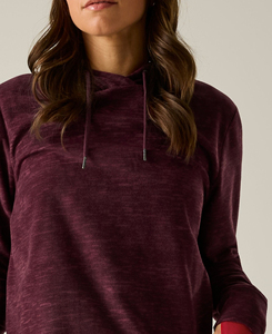 Premium Quality <b>Women's</b> <b>Burgundy</b> Long Sleeve Hooded <b>Top</b> Breathable 100% Polyester Loose Fit Front Zippers Yoga Sweatshirt 2026 - Product Image 3