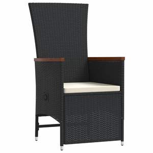 Juego de Comedor para Jardín en Negro y Blanco Crema - Product Image 5