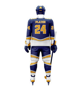 Tenues de hockey sur glace personnalisées pour hommes, ensemble en tissu 100 % polyester, comprend tout l'équipement essentiel, service OEM, séchage rapide et respirant - Product Image 2