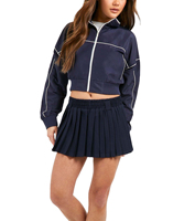 Veste coupe-vent en nylon patchwork de qualité supérieure pour femme, grande taille, blocs de couleur, passepoil personnalisé, doublure en maille, vestes courtes pour femme