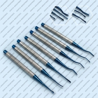 Ensemble de 7 instruments chirurgicaux dentaires de luxe pour extraction atraumatique, comprenant des periotomes et des élévateurs à pointes en titane, certifiés CE