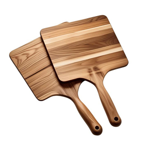 Juego de Tablas para Cortar Pizza de Madera de Acacia Natural de la Mejor Calidad con Asa, Bandeja Redonda de Madera para Servir, Suministros para Restaurantes - Product Image 2
