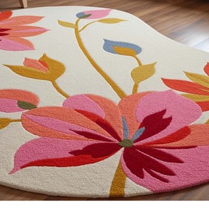 Abstract Colorful Area Rug Irregular Shape Modern Artistic Hand Tufted Carpet Vibrant Designer Rug for Livingroom Bedroom Decor - Product Image 5