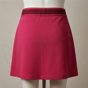 Jupe courte plissée rose pour femme, taille élastique, style sportif respirant, couleur unie, toutes saisons, polyester tissé - Product Image 2