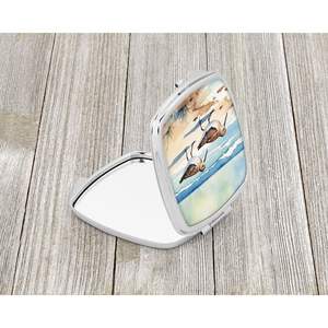 Sandpipers, espejo de maquillaje de mano plegable compacto para mujer, regalo decorativo de bolsillo duradero para caza y uso diario - Product Image 2