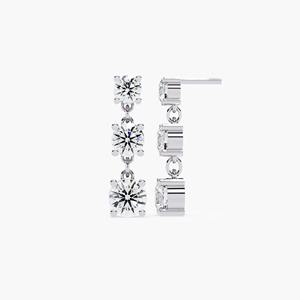 ต่างหูเพชรทรงกลม 14K ทองคำพรีเมียม ดีไซน์สามชั้น ประดับเพชรหรูหรา ของขวัญเครื่องประดับชั้นดีสำหรับผู้หญิง ฉลองครบรอบแต่งงาน - Product Image 5