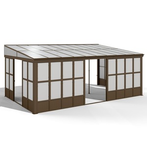 ห้องอาบแดดติดผนัง Domi Outdoor ขนาด 12x20 ฟุต พร้อมหลังคาโพลีคาร์บอเนตและประตูบานเลื่อนแบบล็อคได้ - Product Image 6