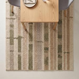 Exclusive Handwoven <b>Cream</b> <b>Beige</b> Wool Anti-Slip Medium Pile Area <b>Rug</b> with Solid Color Cotton Canvas Backing Modern Floor Carpet - Product Image 3