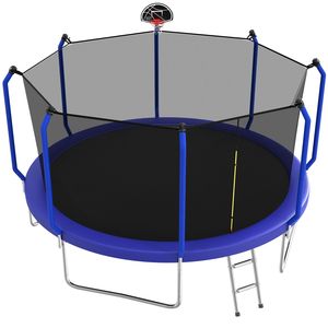 Trampolino da Esterno 14FT con Canestro da Basket, Approvato ASTM, Tipo Rinforzato, Giocattolo per Saltare con Rete di Protezione - Product Image 4