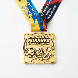 Medalla de Finalista de Maratón |   Premio para Carreras de 5K y 10K |   Triatlón Natación Ciclismo |   Medalla de Oro Personalizada |   MOQ Bajo OEM - Product Image 1