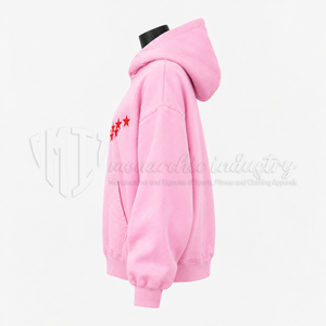 Women’s Pink Pullover <b>Hoodie</b> Custom <b>Red</b> Star Graphic Oversized Sweatshirt Casual Streetwear Fashion <b>Hoodie</b> - Product Image 5