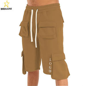 Pantalones cortos de forro polar premium para hombre, estilo urbano y utilitario - Pantalones cortos deportivos de moda urbana con cintura acanalada - Product Image 3