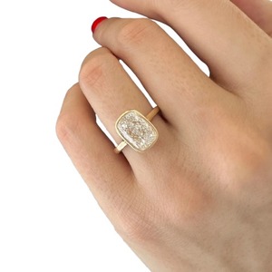 Luxury 3 Carat Elongated Cushion Cut Lab Grown Diamond Bezel <b>Set</b> Solitaire <b>Ring</b> in 14K 18K <b>Gold</b> or Platinum - Product Image 6