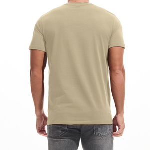 T-shirt d'été à manches courtes en coton uni 190 g/m², couleur unie, coupe ample, avec poche, séchage rapide pour homme - Product Image 5