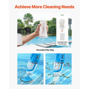 Aspiratore per piscina portatile senza fili da 26 GPM con forte aspirazione, pulitore per vasche idromassaggio con asta ricaricabile per pulizia profonda e prolunga per spa - Product Image 4