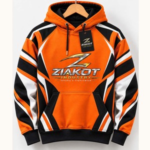 Wholesale Direct Ziakot Industry Custom <b>Stitched</b> Orange Orange-Black Sports Pullover Sweatshirt <b>Hoodie</b> - Product Image 5