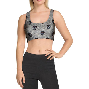<b>Top</b> Class Women Black Sports Bra Medium Support Yoga Active Wear Spandex <b>Racer</b> <b>Back</b> Design Women Sports Bra - Product Image 5