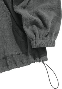 Sudadera de Forro Polar para Hombre, Estilo Retro con Paneles en Contraste, Cierre de Cremallera de Cuarto, Corte Holgado, Cálida, Informal, para Invierno, con Bolsillo Canguro - Product Image 4