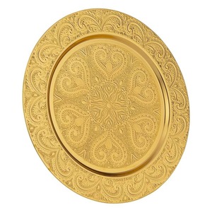 Fancy <b>Round</b> Aluminium Charger Plates With Hammered Silver Finish <b>Set</b> Of <b>4</b> <b>For</b> <b>Dining</b> <b>Table</b> Decor Banquets And Events Use - Product Image 5