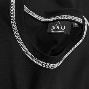 เสื้อยืดผู้ชายแขนสั้นสีดำสวยงาม รุ่นวินเทจ คุณภาพดีเยี่ยม ดีไซน์ตัดต่อสีสัน แนวสปอร์ต น้ำหนักมาก - Product Image 6